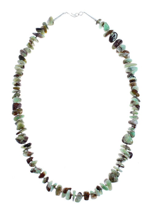 Native American Sterling Silver Larimar Bead Necklace AX126062